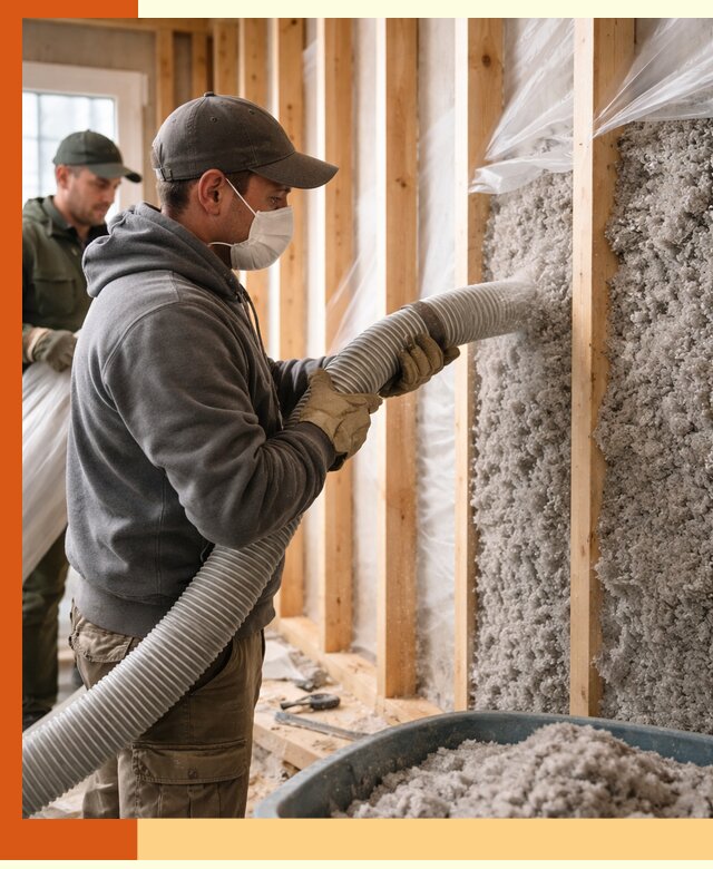 Утепление каркасного дома эковатой в Дедовске — качественно и надолго