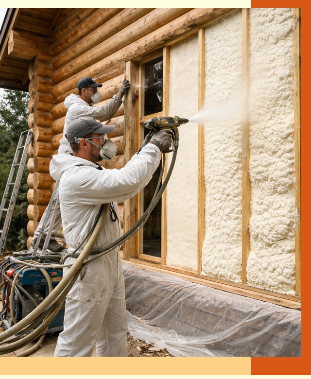 Утепление деревянного дома ППУ в Дедовске от 4618 руб/м2 | ТепломастерДдв — под ключ