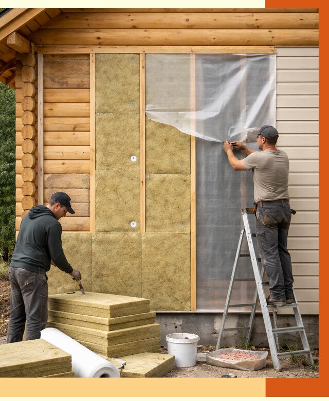 Утепление дома из бруса в Дедовске от 4123 руб./м2 — работы под ключ | ТепломастерДдв