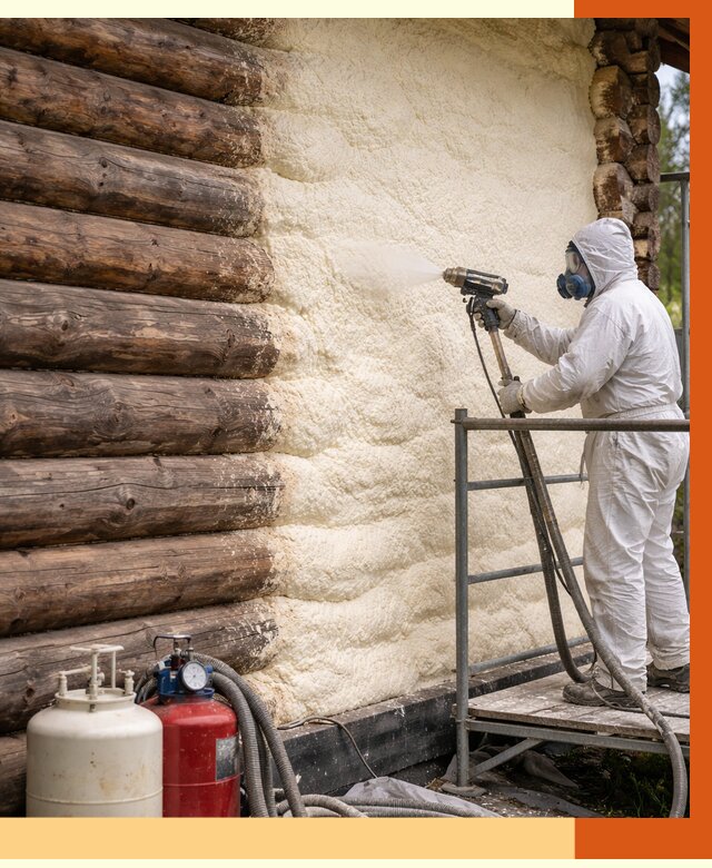 Утепление бревенчатого дома ППУ в Дедовске под ключ от 6872 руб. | ТепломастерДдв