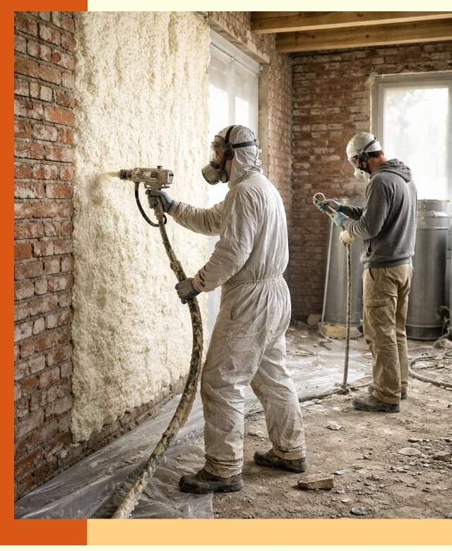 Утепление кирпичного дома пенополиуретаном в Дедовске