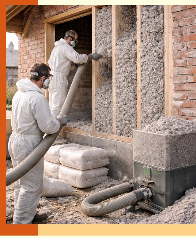 Утепление кирпичного дома эковатой в Дедовске