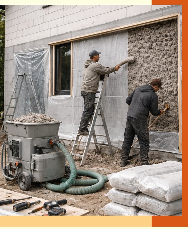 Утепление дома из газобетона эковатой в Дедовске от 4948 руб./м2 | ТепломастерДдв