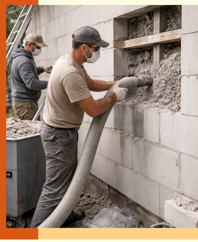 Утепление дома из газобетона эковатой в Дедовске