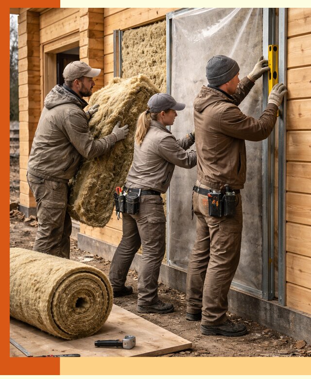 Утепление дома из двойного бруса в Дедовске качественно и надёжно