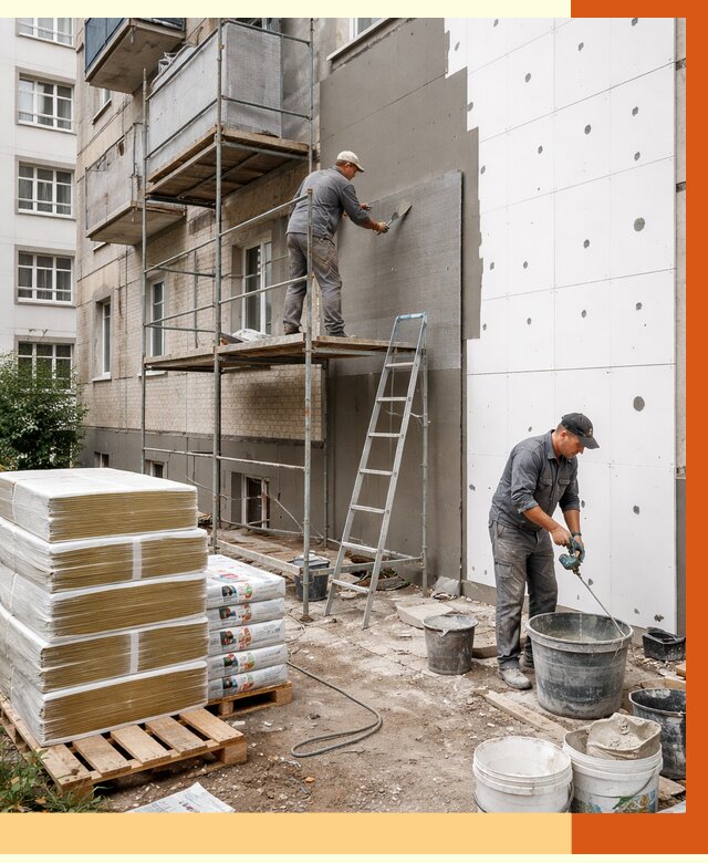 Утепление квартиры снаружи в Дедовске от 6762 руб/м2 под ключ | ТепломастерДдв