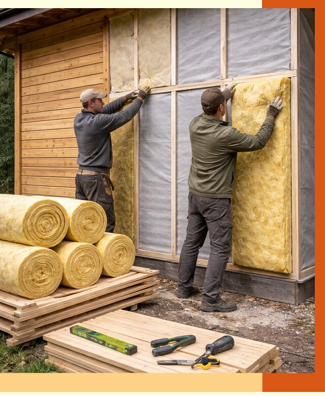 Утепление бани снаружи в Дедовске от 93458 руб. под ключ | ТепломастерДдв