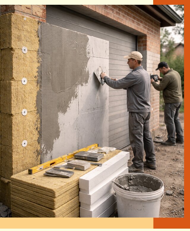 Утепление гаража снаружи в Дедовске от 4618 руб. за м2 — наружное утепление под ключ | ТепломастерДдв