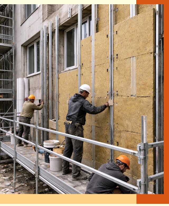 Утепление вентилируемого фасада в Дедовске от 6157 руб/м2 — монтаж и утепление вентфасад | ТепломастерДдв