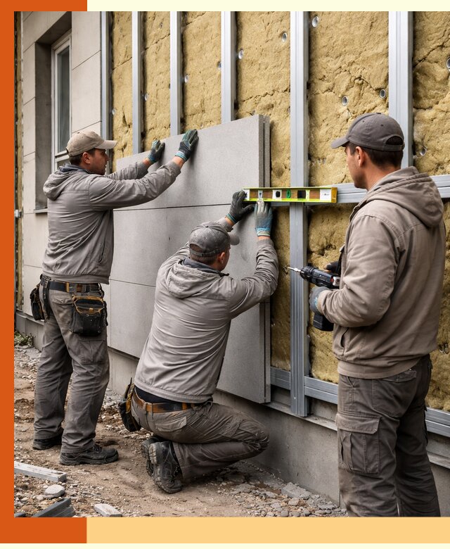 Утепление вентилируемого фасада под ключ в Дедовске