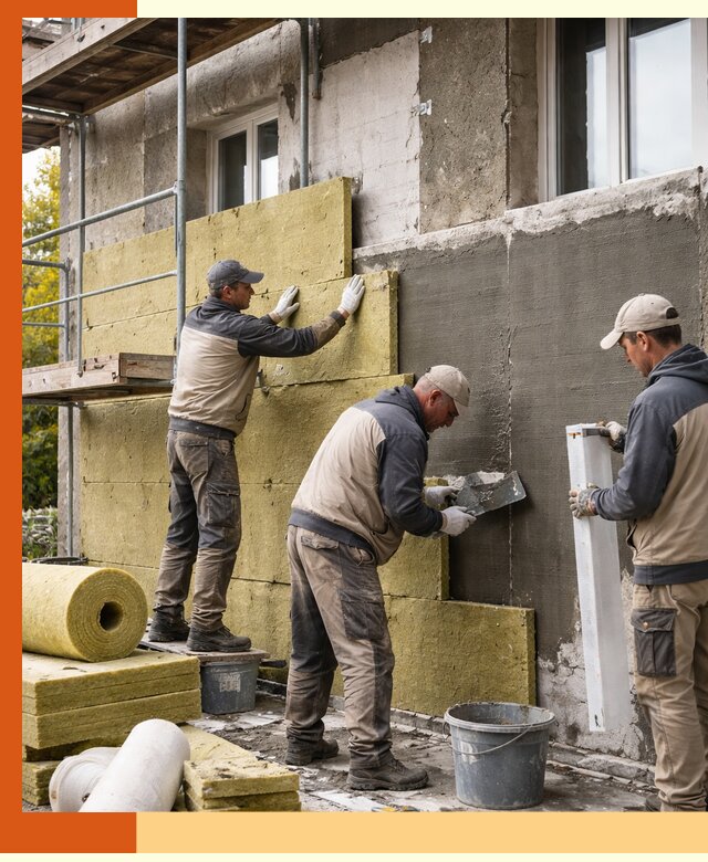 Утепление фасада зданий и домов в Дедовске