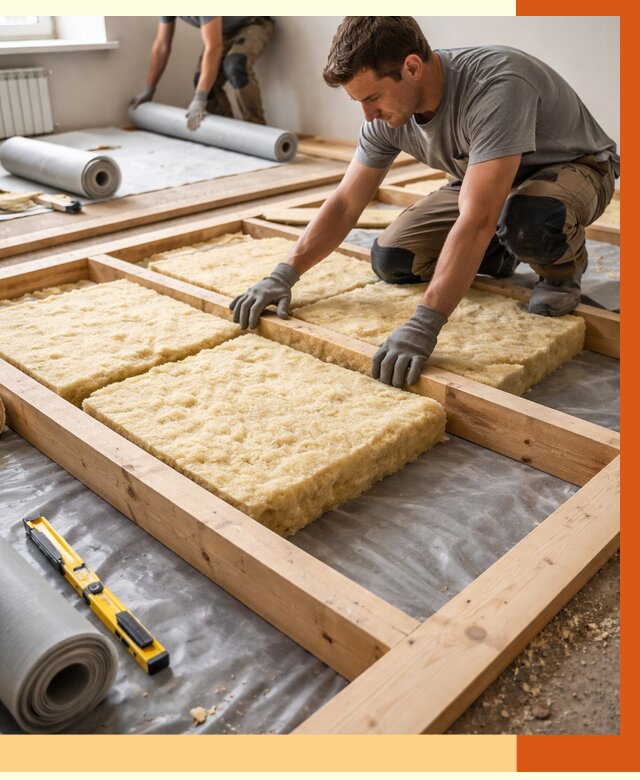 Утепление деревянного пола в Дедовске от 1649 руб./м2 под ключ | ТепломастерДдв