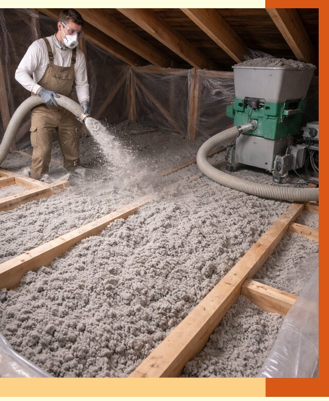 Утепление чердака эковатой в Дедовске от 1594 руб/м2 — заказать у ТепломастерДдв