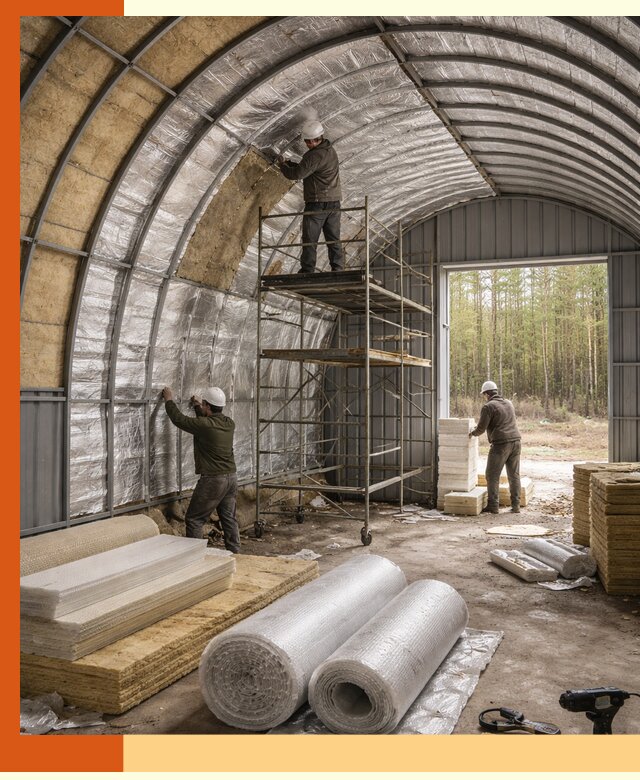 Утепление арочного ангара под ключ в Дедовске