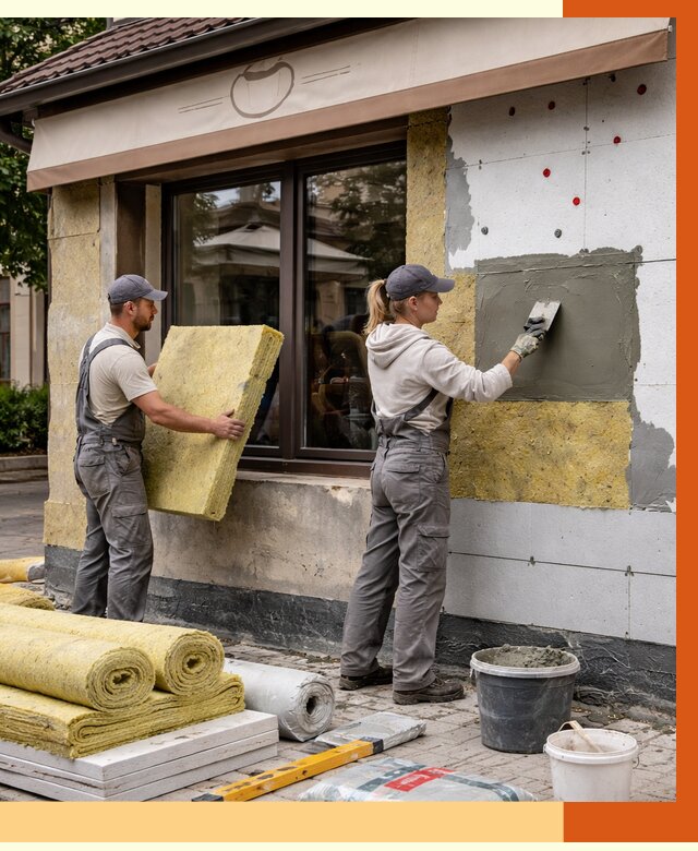 Утепление кафе в Дедовске от 4618 руб/м2 — комплексно под ключ | ТепломастерДдв