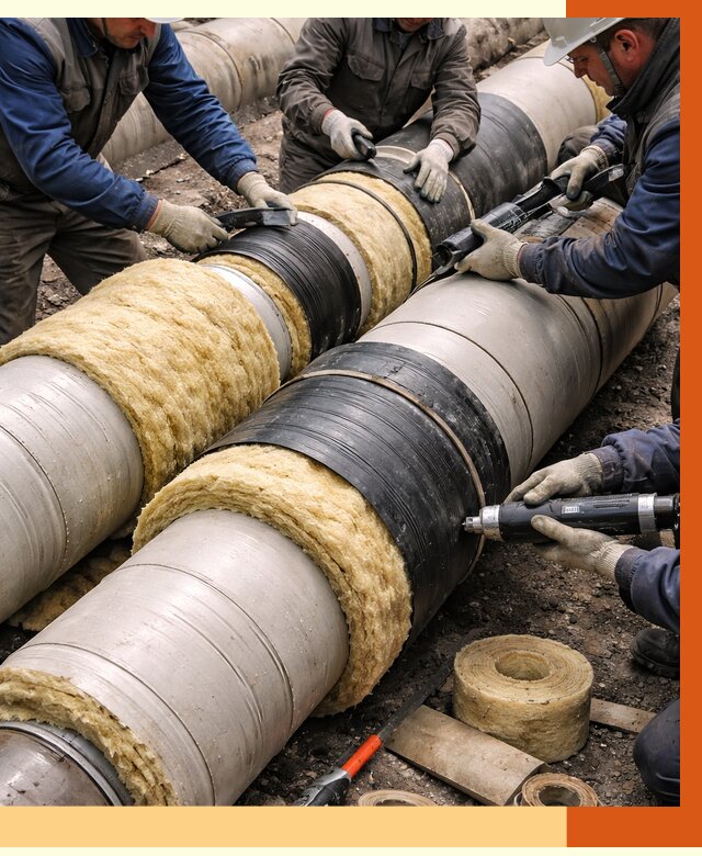 Утепление трубопровода в Дедовске под ключ от 2034 руб. — надежно и выгодно | ТепломастерДдв