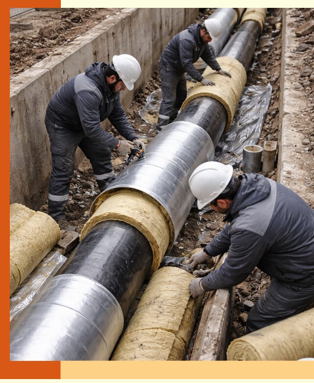 Утепление теплотрассы в Дедовске: утеплительные работы и материалы