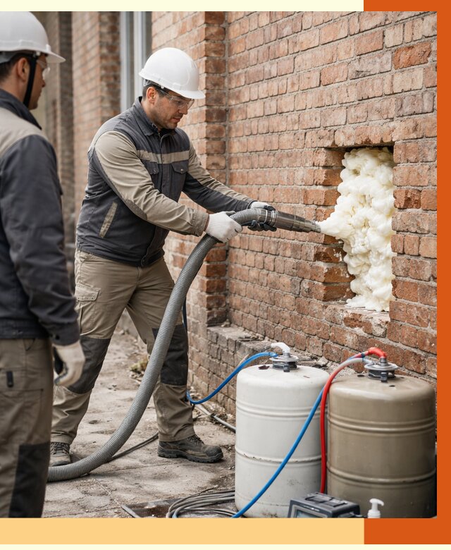 Заливка ППУ в пустоты кирпичной стены в Дедовске от 3024 руб. | ТепломастерДдв