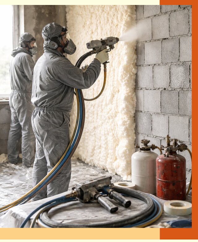 Утепление блочной стены ППУ в Дедовске от 4673 руб./м² — ТепломастерДдв