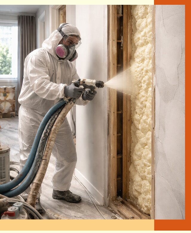 Межстеновое утепление ППУ в Дедовске от 3024 руб/м2 — межстенное утепление под ключ | ТепломастерДдв