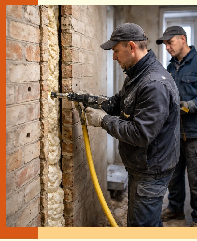 Межстеновое утепление пенополиуретаном в Дедовске