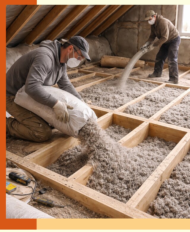 Заполнение полостей чердачного перекрытия в Дедовске качественно и надёжно