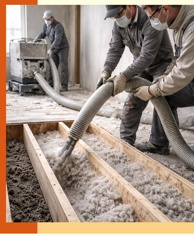 Заполнение полостей межэтажного перекрытия в Дедовске эффективно и герметично