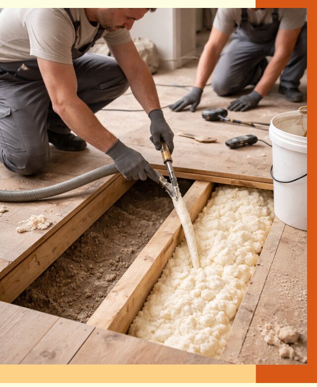 Заполнение пустот пола в Дедовске от 2969 руб. — утепление пустот пола под ключ | ТепломастерДдв