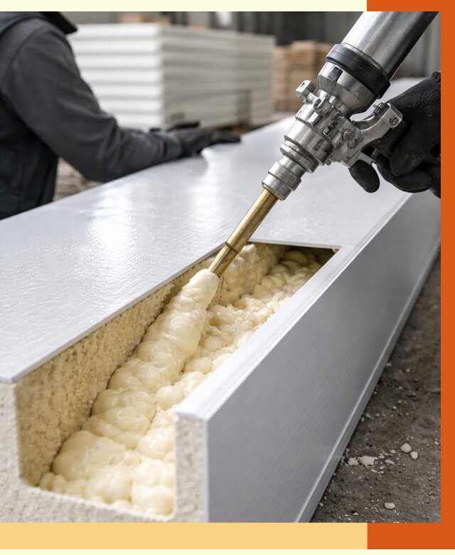 Заполнение пустот холодильных панелей в Дедовске от 8246 руб. | ТепломастерДдв