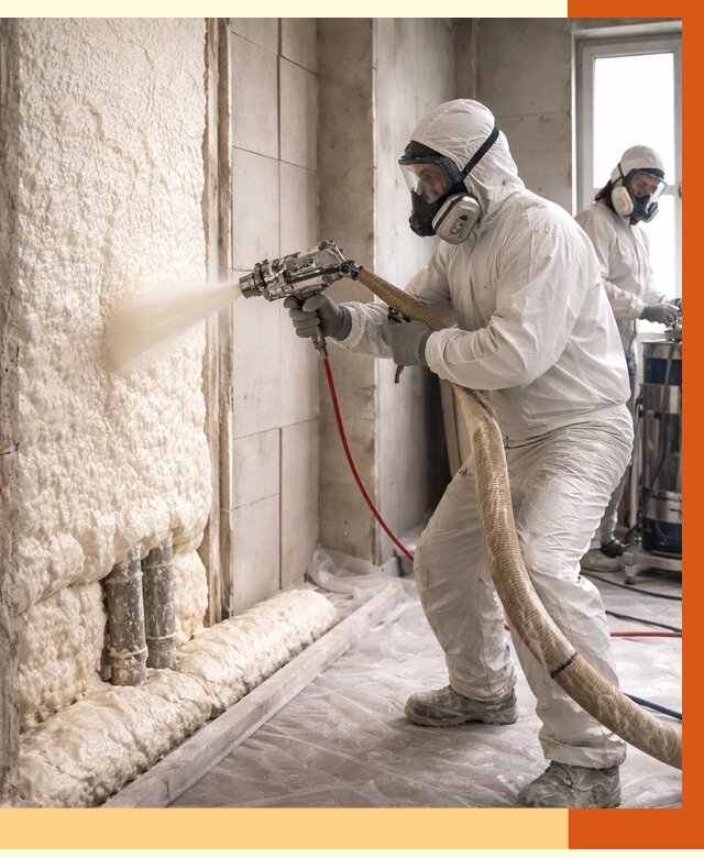 Напыление пенополиуретана в Дедовске от 8246 руб./м2 — услуги и монтаж ППУ | ТепломастерДдв