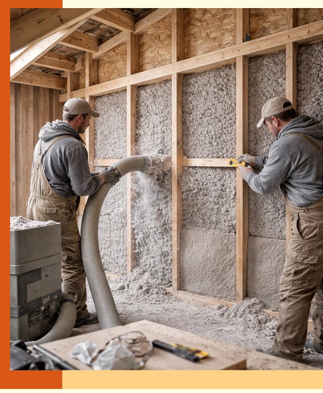 Утепление эковатой стен, потолков и перекрытий в Дедовске