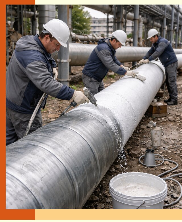 Утепление теплотрассы жидкой теплоизоляцией в Дедовске