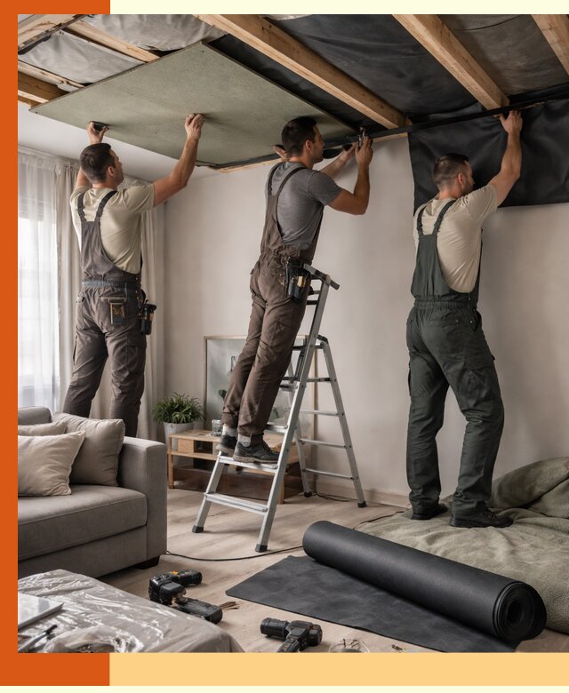 Шумоизоляция потолка в Дедовске — профессиональное устранение шумов