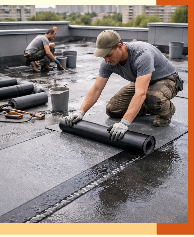 Гидроизоляция плоской кровли в Дедовске от 4948 руб./м2 — профессионально | ТепломастерДдв