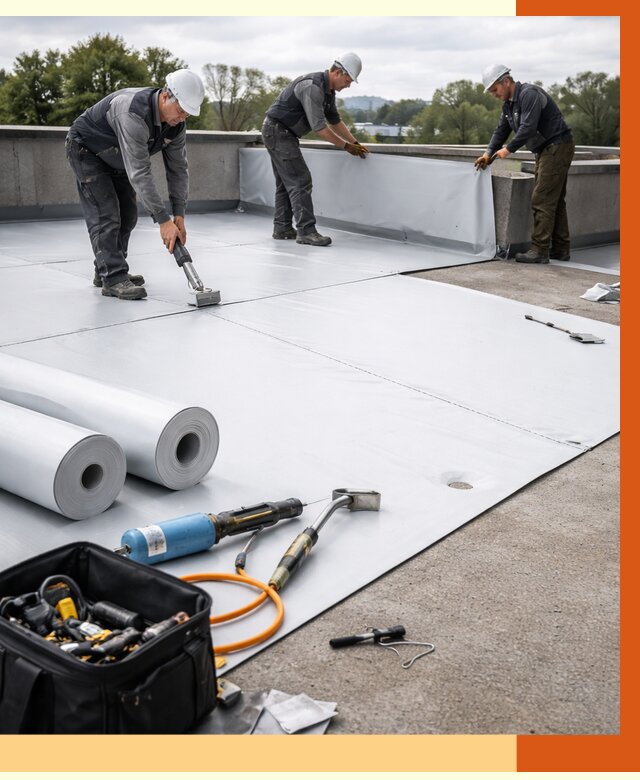 Гидроизоляция мембранной кровли в Дедовске от 8246 руб./м² — профессионально | ТепломастерДдв