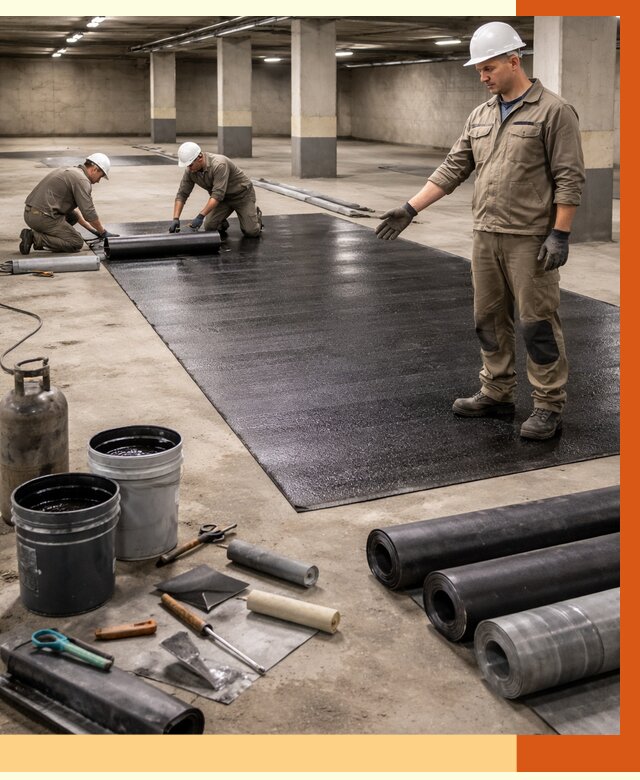 Гидроизоляция паркинга в Дедовске от 1319 руб/м² — профессиональная защита | ТепломастерДдв