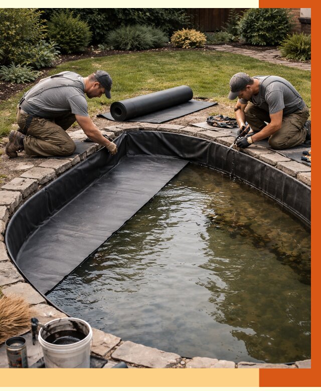 Гидроизоляция пруда в Дедовске от 16493 руб. под ключ | ТепломастерДдв профессионально