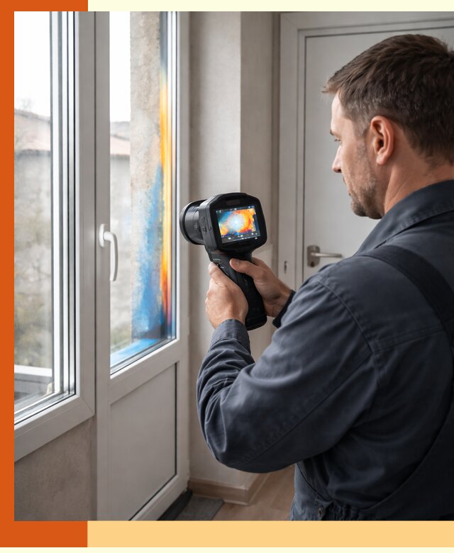 Тепловизионное обследование окон и дверей в Дедовске