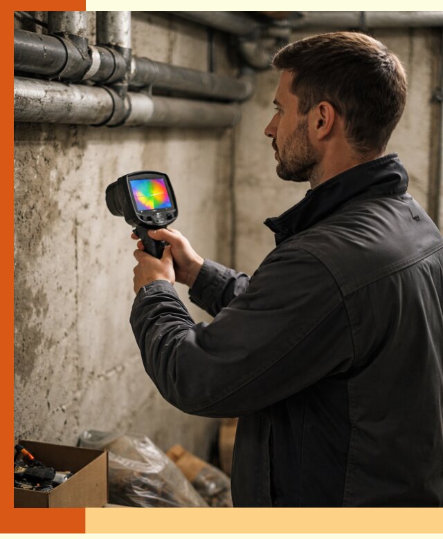 Тепловизионное обследование подвала в Дедовске для поиска утечек тепла