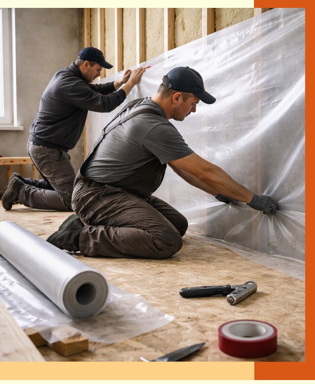 Монтаж пароизоляции в Дедовске от 2749 руб. — установка и укладка под ключ | ТепломастерДдв