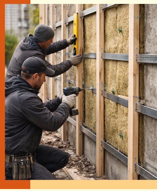 Монтаж обрешетки под утепление зданий и квартир в Дедовске